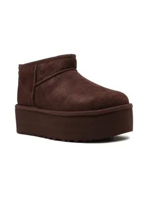 UGG Skórzane śniegowce W CLASSIC ULTRA MINI | z dodatkiem wełny