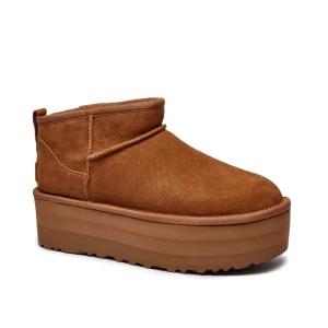 UGG Skórzane śniegowce W CLASSIC ULTRA MINI | z dodatkiem wełny