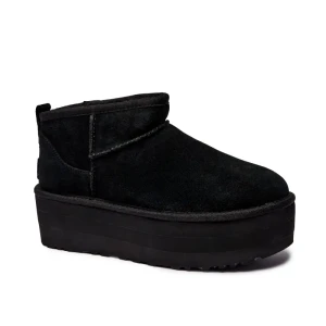 UGG Skórzane śniegowce W CLASSIC ULTRA MINI | z dodatkiem wełny