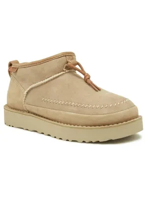UGG Skórzane śniegowce W ULTRA MINI CRAFTED REGENERATE | z dodatkiem wełny