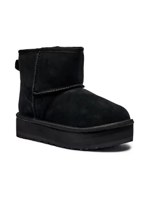 UGG Skórzane śniegowce CLASSIC MINI PLATFORM | z dodatkiem wełny