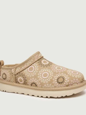 UGG Śniegowce Classic Micro Sun Stitch | wełna | zamsz beżowy
