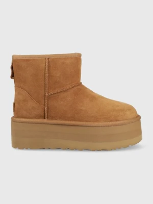 UGG śniegowce Classic Mini Platform kolor brązowy 1134991.CHE