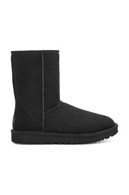 UGG śniegowce Classic Short II damskie kolor czarny na płaskim obcasie ocieplone 1016223.BLK