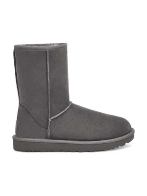 UGG śniegowce Classic Short II damskie kolor szary na płaskim obcasie ocieplone 1016223.GRY