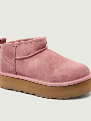 UGG Śniegowce CLASSIC ULTRA MINI PLATFORM | skóra