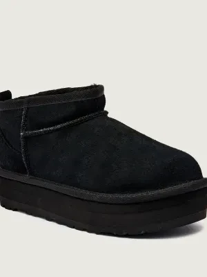 UGG Śniegowce CLASSIC ULTRA MINI PLATFORM | skóra