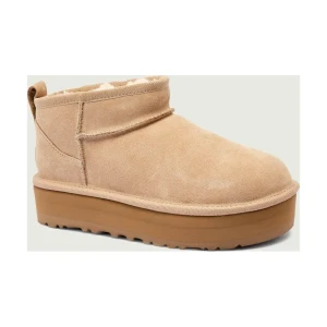 UGG Śniegowce CLASSIC ULTRA MINI PLATFORM | skóra