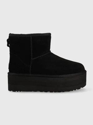 UGG śniegowce skórzane Classic Mini Platform kolor czarny 1134991.BLK