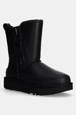 UGG śniegowce skórzane Classic Short Moto Boot kolor czarny 1164710-BLK