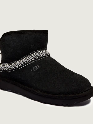 UGG Śniegowce Classic Mini Crescent | zamsz | wełna czarny