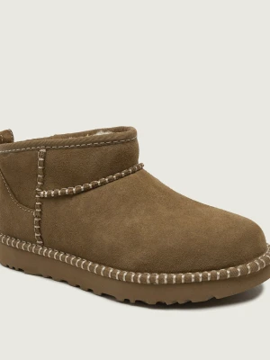 UGG Śniegowce W Classic Ultra Mini Botanic | wełna | zamsz brązowy