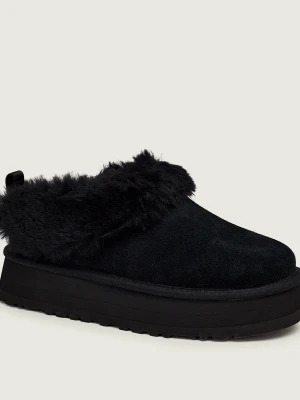 UGG Śniegowce W Tazzelle | shearling | zamsz czarny