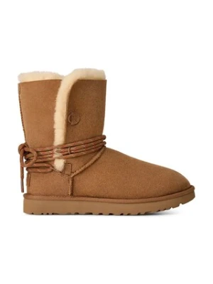 UGG śniegowce zamszowe Bailey Tie kolor brązowy 1171530.CHE