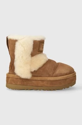 UGG śniegowce zamszowe Classic Chillapeak kolor brązowy 1144046