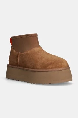 UGG śniegowce zamszowe Classic Mini Dipper kolor brązowy 1168170-CHE