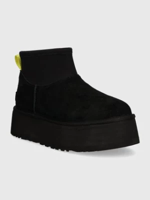 UGG śniegowce zamszowe Classic Mini Dipper kolor czarny 1168170-BLK