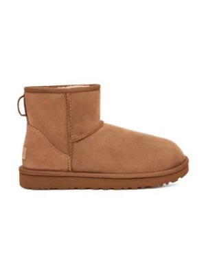 UGG śniegowce zamszowe Classic Mini II damskie kolor brązowy 1016222.CHE