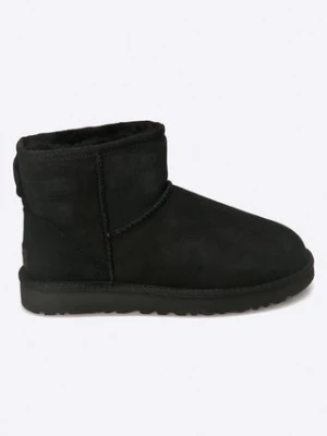 UGG śniegowce zamszowe Classic Mini II damskie kolor czarny 1016222-BLK