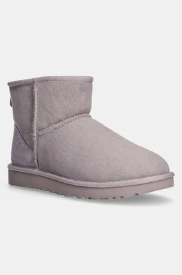 UGG śniegowce zamszowe Classic Mini II kolor szary 1016222-PSK