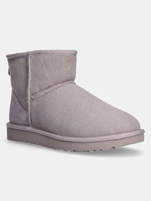 UGG śniegowce zamszowe Classic Mini II kolor szary 1016222-PSK