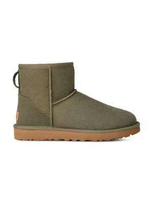 UGG śniegowce zamszowe Classic Mini II kolor zielony 1016222.MSSGR