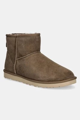 UGG śniegowce zamszowe Classic Mini kolor brązowy 1002072-HCK