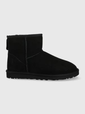 UGG śniegowce zamszowe Classic Mini męskie kolor czarny 1002072-BLK