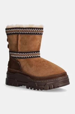 UGG śniegowce zamszowe Classic Mini Trailgazer kolor brązowy 1158322-CHE