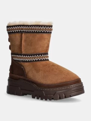 UGG śniegowce zamszowe Classic Mini Trailgazer kolor brązowy 1158322-CHE