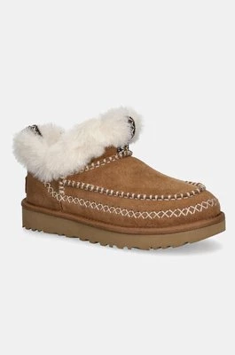 UGG śniegowce zamszowe Classic Ultra Mini Alpine kolor brązowy 1158224-CHE