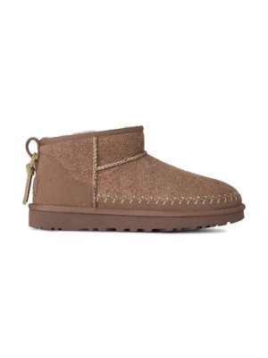 UGG śniegowce zamszowe Classic Ultra Mini Biarritz kolor brązowy 1171538.RYK