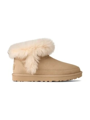UGG śniegowce zamszowe Classic Ultra Mini Chalet kolor beżowy 1173832.SNDCS