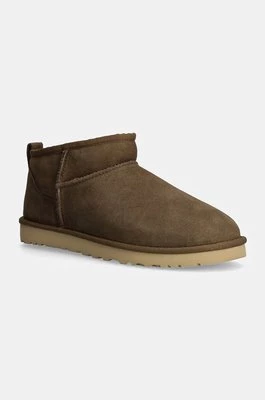 UGG śniegowce zamszowe Classic Ultra Mini kolor brązowy 1137391-HCK