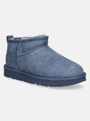 UGG śniegowce zamszowe Classic Ultra Mini kolor granatowy 1116109-DTB