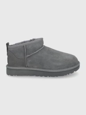 UGG śniegowce zamszowe Classic Ultra Mini kolor szary 1116109.GREY