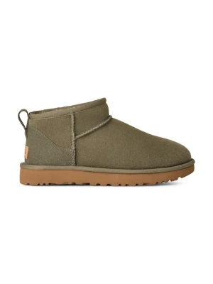 UGG śniegowce zamszowe Classic Ultra Mini kolor zielony 1116109.MMP