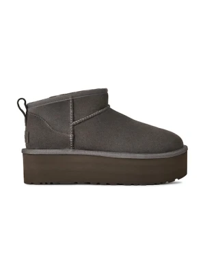 UGG śniegowce zamszowe Classic Ultra Mini Platform kolor szary 1135092.CHRC