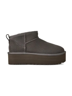 UGG śniegowce zamszowe Classic Ultra Mini Platform kolor szary 1135092.CHRC