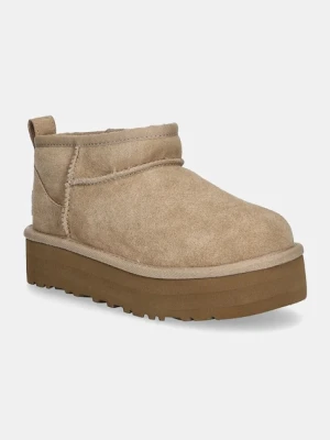 UGG śniegowce zamszowe dziecięce CLASSIC ULTRA MINI PLATFORM