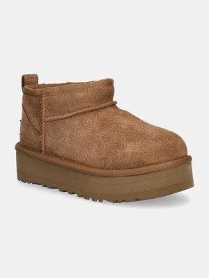 UGG śniegowce zamszowe dziecięce CLASSIC ULTRA MINI PLATFORM
