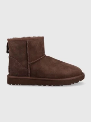 UGG śniegowce zamszowe W Classic Mini II kolor brązowy 1016222.BCDR