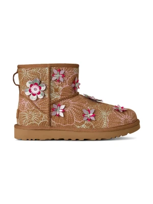 UGG śniegowce zamszowe W Classic Mini Meadow brązowy