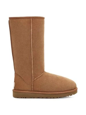 UGG śniegowce zamszowe W Classic Tall II damskie kolor brązowy 1016224