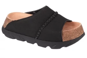 UGG Sunskip Slide 1152695-BLK, Damskie, Czarne, Kapcie, skóra zamszowa, rozmiar: 38