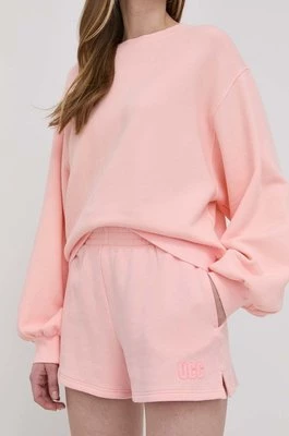 UGG szorty damskie kolor różowy melanżowe high waist
