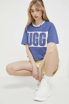 UGG t-shirt bawełniany kolor niebieski