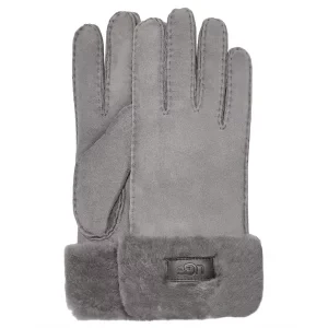 UGG Turn Cuff Glove 17369-MTL, Damskie, Szare, rękawiczki, skóra naturalna, rozmiar: S