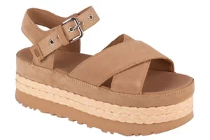 UGG W Aubrey Ankle Sandal 1152711-SAN, Damskie, Beżowe, sandały, skóra syntetyczna, rozmiar: 40