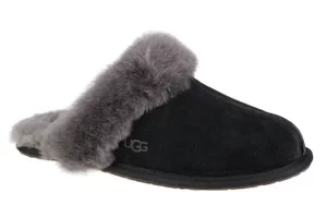 UGG W Scuffette II 1106872-BCGR, Damskie, Czarne, kapcie, skóra zamszowa, rozmiar: 36